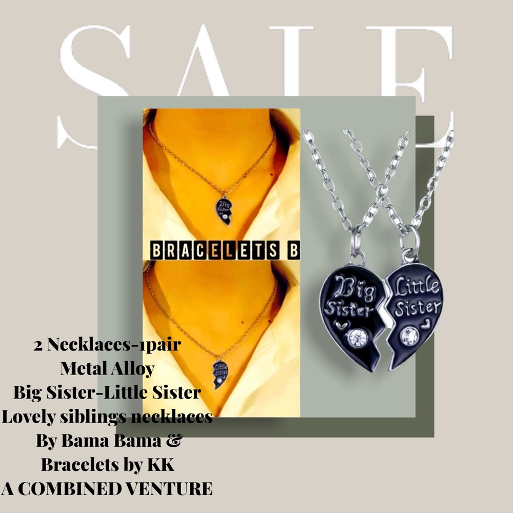 Big Sister Little Sister Alloy Necklace Pair